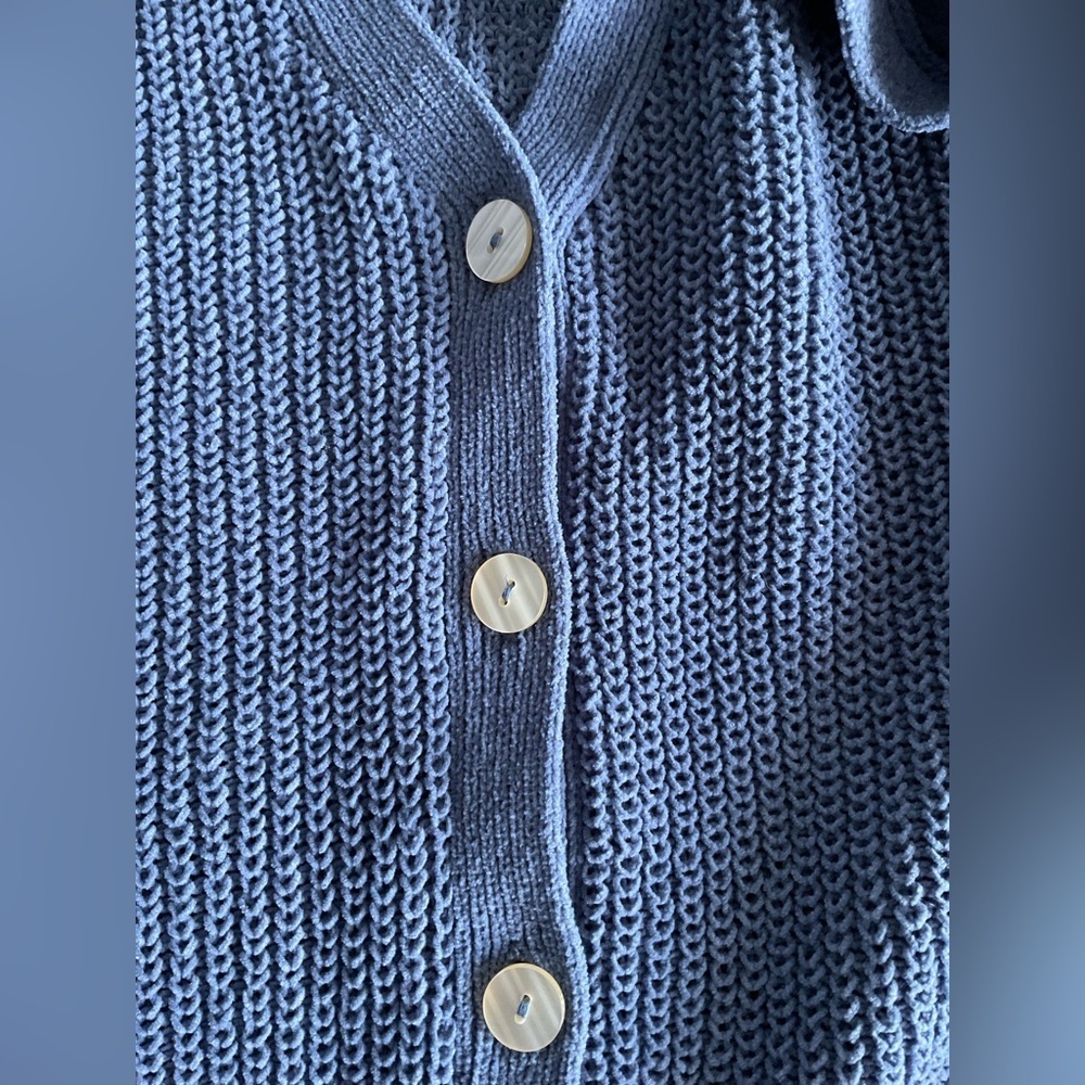 LC Lauren Conrad Blue Cardigan Sweater Classic Knit - Picture 5 of 5